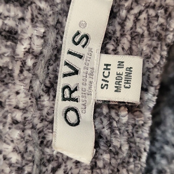 Orvis Women's Soft Cozy Chenille V-Neck Sweater Gray - Picture 5 of 5
